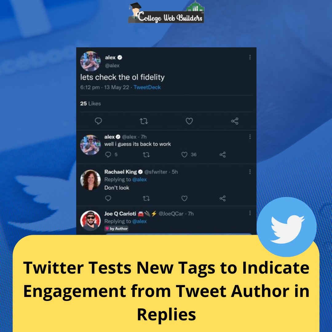 Collegewebbuil1's tweet photo. The most recent update in testing is new tweet names that could be added to tweets to give additional background info around specific engagements.
https://t.co/Ex4SV8LpqU
#twitterupdate #twitternews #twitter #tags #engagement #authers #update #newoptions #testing https://t.co/gKY9eTUuLt