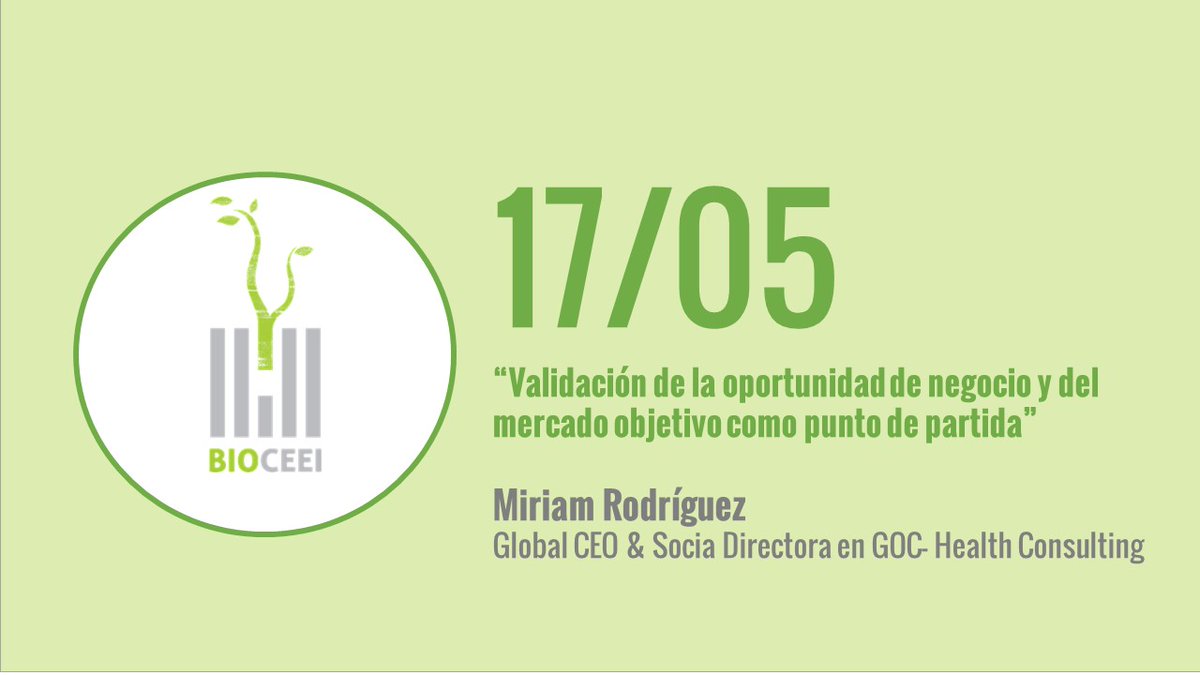 ceeiasturias's tweet photo. Esta mañana en #CEEIAsturias, nueva sesión 🗣 #BIOCEEI 🌱👩‍🔬: “Validación de la oportunidad de negocio y del mercado objetivo como punto de partida” con Miriam Rodríguez, Global CEO &amp; Socia Directora en GOC - Health Consulting.

ℹ👉 https://t.co/guC5d12PbT https://t.co/e6TUEdUown