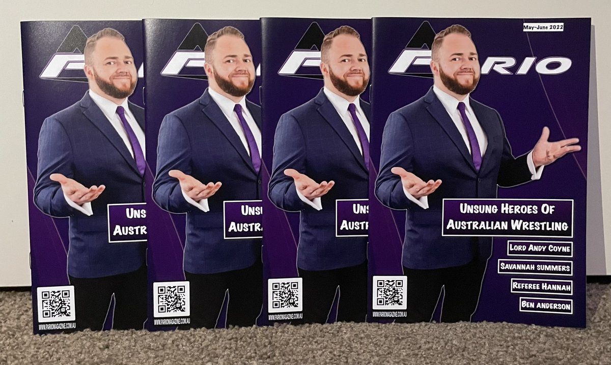 ParioMagazine's tweet photo. Our May-June issue highlighting the unsung heroes of Australian wrestling has arrived &amp; begun shipping.

Included in this issue:
- @LordAndyCoyne 
- @refereehannah 
- @mikey__jay from @ROWrestlingAU 
- @5avannah5ummer5 
- @Director_Ben 
- Michael Lee from @NHPWPerth https://t.co/6b8cfnvZ5X