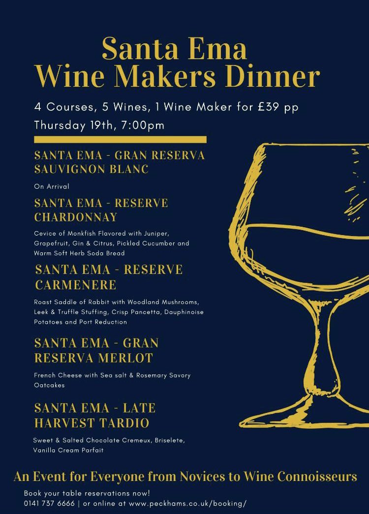 This will be a lovely (and frankly DELICIOUS 🤤) evening this coming Thursday‼️ There are a few places left - book now by calling #peckhamshyndland on 0141 737 6666 👇🏼 #winemakersdinner #glasgowevents <a href="/Visit_WestEnd/">Visit West End</a> #winedinner #wineevents *pls retweet! 😘