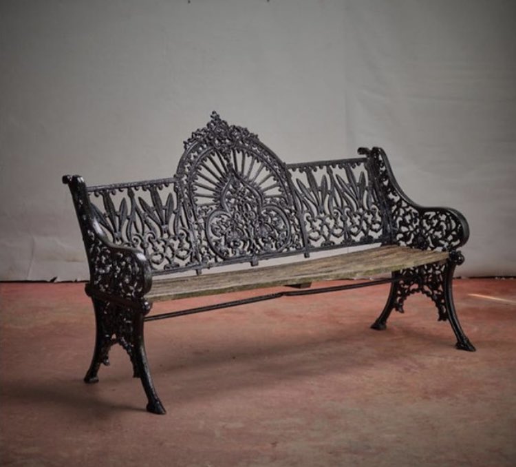 salvage_unique's tweet photo. There’s something wonderful about a peacock bench, heavy, solid &amp; delicate, think I’ll park myself on one for lunch today
#coalbrookedale #gardenbench #gardenbenches #antiquebench #wexfordpierce #peacockbench https://t.co/ifjzSotSBm