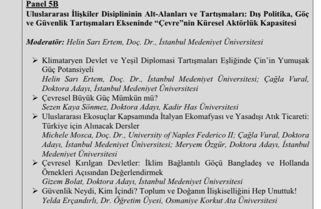 #uikkongre
<a href="/HelinSariErtem/">Helin SARI ERTEM</a> moderatörlüğünde UİK’te heyecanla beklediğimiz sunumlarıyla🤩 <a href="/seznkaya/">Sezen Kaya Sönmez</a> <a href="/meryemozgurrr/">Meryem Özgür</a> <a href="/gzmbolat/">gzmbolat</a> ve @yercandirli ile birlikte “Dış Politika, Göç ve Güvenlik Tartışmaları Ekseninde ‘Çevre’nin Küresel Aktörlük Kapasitesi” başlıklı paneldeyiz. <a href="/uikonseyi/">UİK</a>