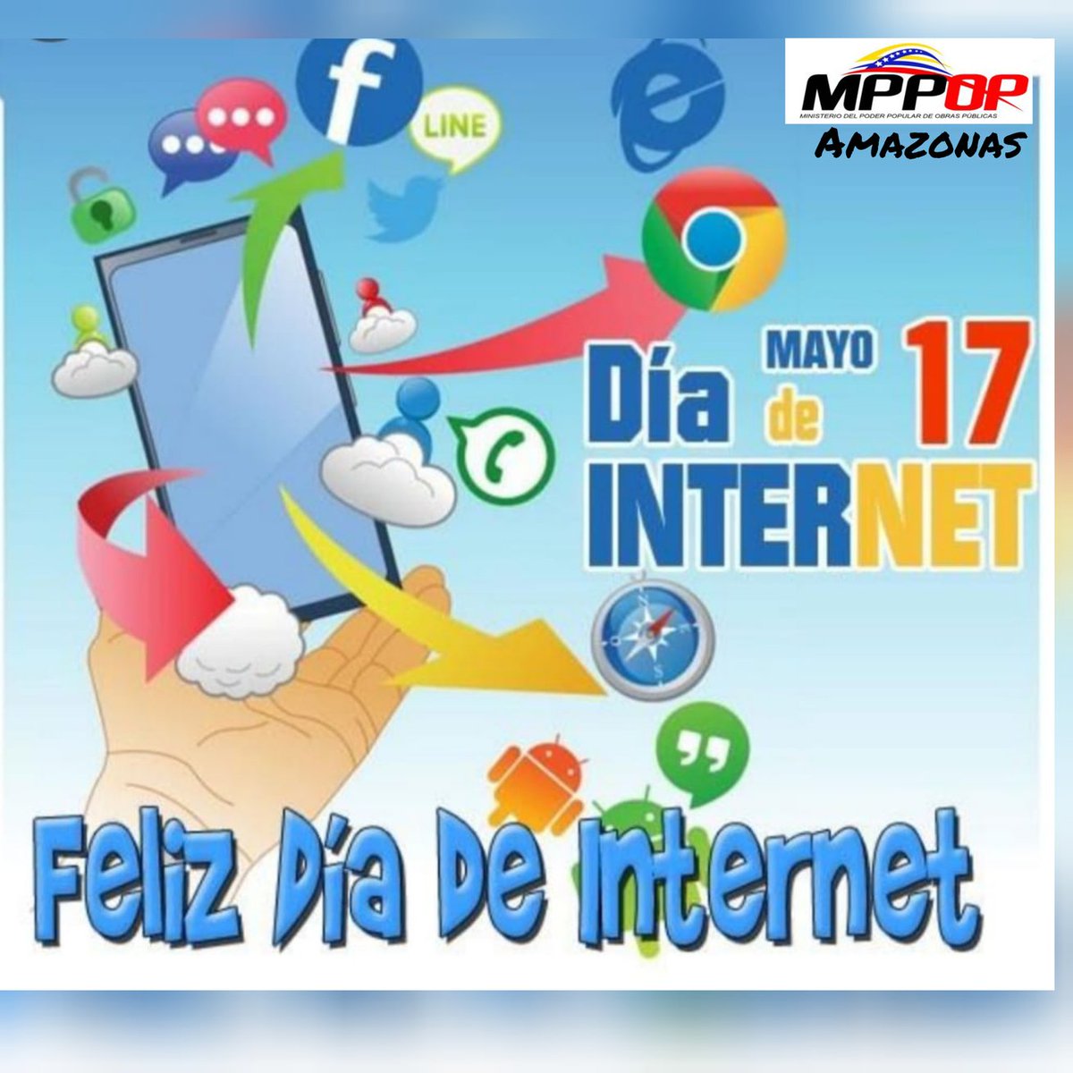 MppopAmazonas's tweet photo. 17 de Mayo Día de INTERNET, medio de comunicación que nos acerca y nos une cada día.

#PoesiaLiberadora
#MppopAmazonas https://t.co/CvZL40DXRW