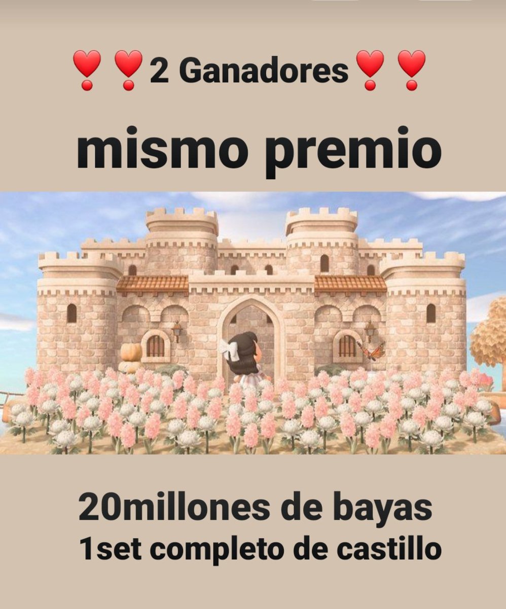 Albi_Lau's tweet photo. ❣❣SORTEO 400❣❣
FAMILIA #ACNH #AnimalCrossingNewHorizons 
Fantástico sorteo para 2 ganadores idénticos,,ganaran:
20MILLONES DE BAYAS
1SET COMPLETO DE CASTILLO
Para participar dar:

1LIKE ❤ Y 1RT 🔄

MUCHA SUERTE A TODOS🤞🍀 https://t.co/xaYr076BWe