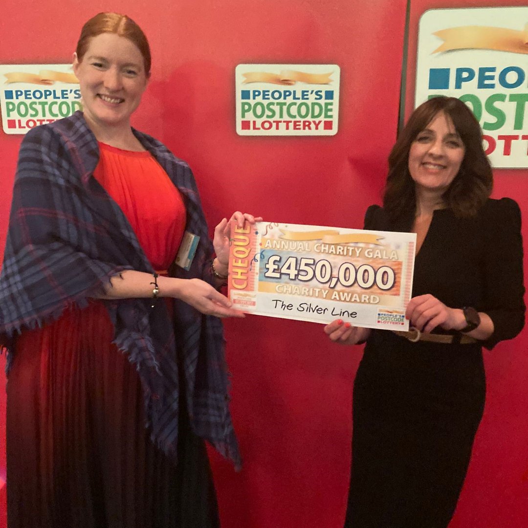 Laurie, Fundraising & Engagement Director, and Fiona, Trust Fundraising Manager, were honoured to represent @TheSilverLineUK at the @PostcodeLottery #PPLCharityGala Thanks to the support of our players we can keep The Silver Line Helpline open 24/7 and be there for older people.
