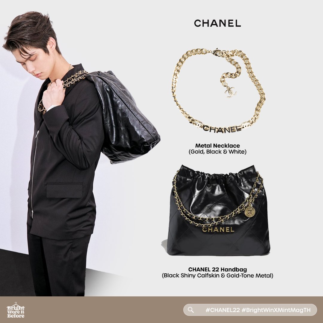 Chanel 22 large handbag, Shiny calfskin & gold-tone metal , black — Fashion  | CHANEL