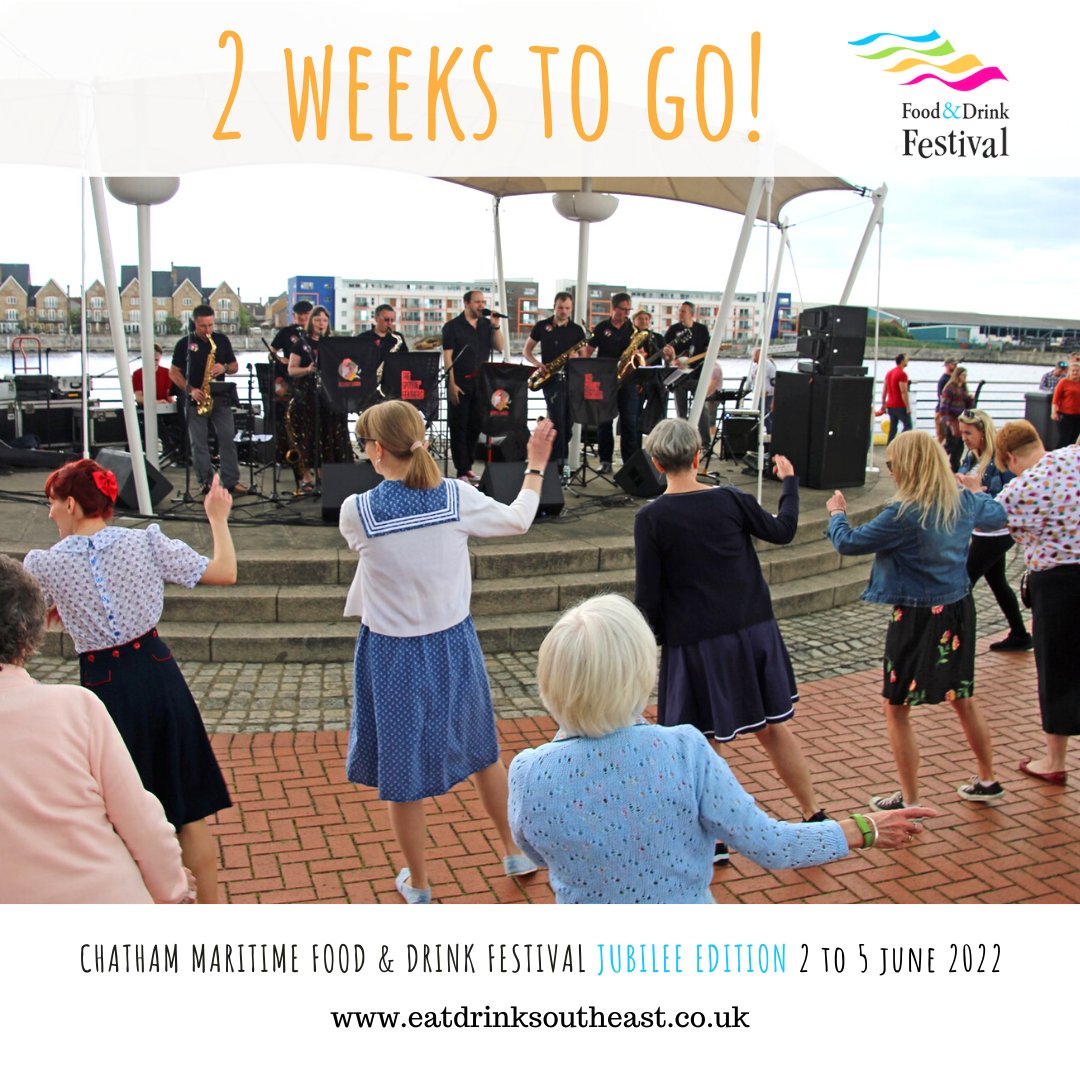 2 WEEKS TO GO:
🌭🍻 Food &amp; drink stalls
🎷🎻 Live music all weekend
⛵️⚓️ Watersports &amp; activities
👑 Platinum Jubilee celebrations
📆 Thursday 2nd June - Sunday 5th June
📍 Dock Square, Chatham

#chatham #kent #freedaysoutinkent #chathammusic #kentmusic