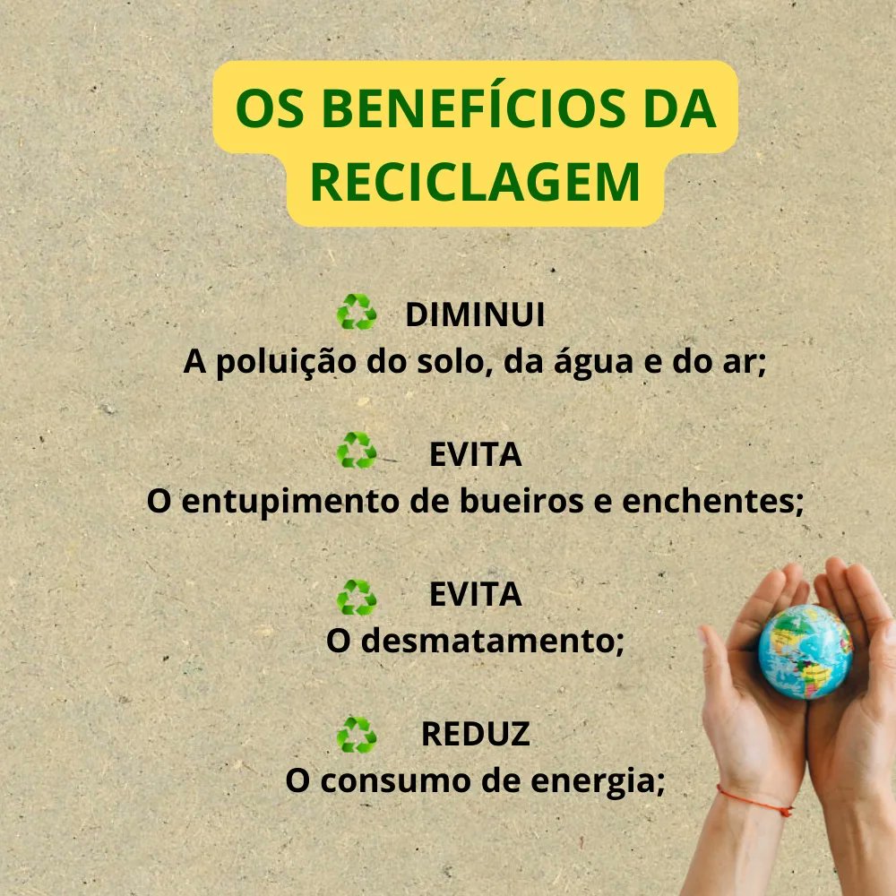 MeioAmbienteTO's tweet photo. ♻️ A Reciclagem é importante tanto para o meio ambiente, quanto para as pessoas. É uma ação continuada de coleta e processamento de resíduos que seriam descartados, mas que podem ser reaproveitados e transformados em novos produtos, gerando renda e inclusão social. https://t.co/D1SkVKuxGV