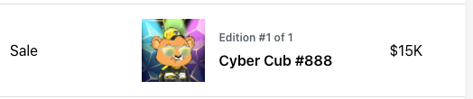 Tom_Diam0nd's tweet photo. It is starting... #CyberCubs #LoadedLions 

Sold for 15k 🚀 https://t.co/GntmHosRnu