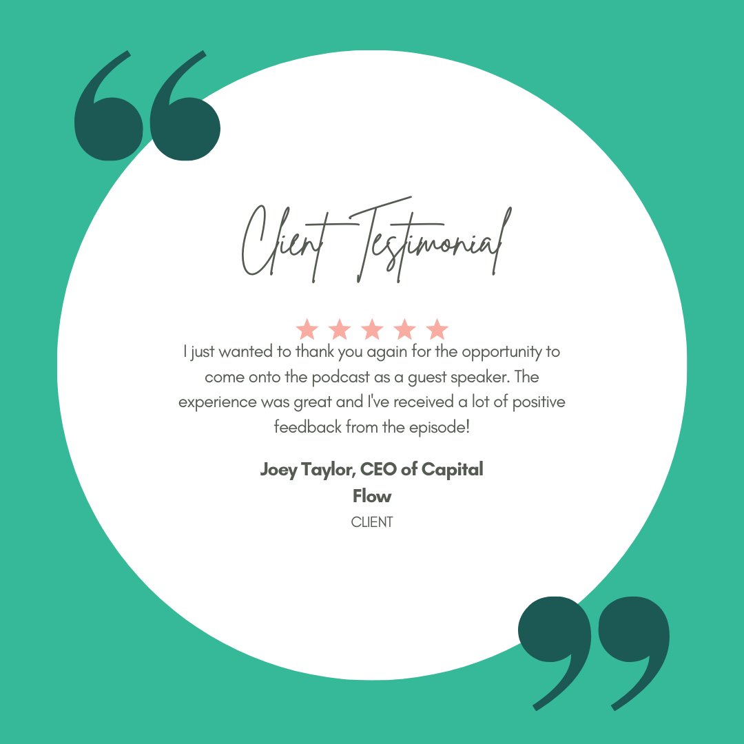 intrinio's tweet photo. #testimonialtuesday We love hearing from our clients and loved having you on the show @TheAlmightyJT! Co-marketing is just one of the benefits our clients receive at Intrinio.
#testimonial #clientspotlight #capitalflow #fintech #data #financialservices #podcast #podcastguest https://t.co/xD6Tr8R3dO