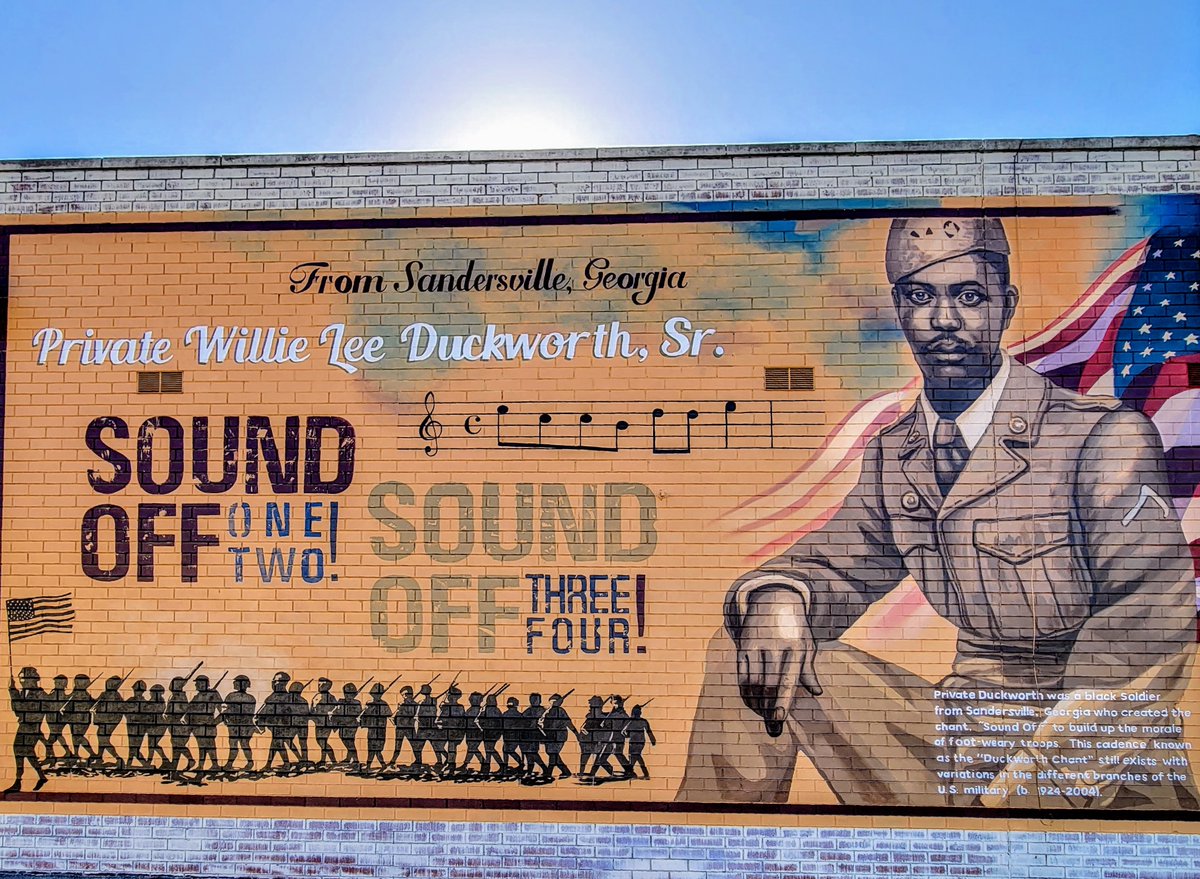 Sandersville_GA's tweet photo. The City of Sandersville like to thank the Georgia Council For the Arts for their Vibrant Communities Grant and our generous donors for the Private Willie Lee Duckworth Sr. Mural, which can be viewed at 125 E. Church St.
#gamainst #georgiadowntowns
#ColortheWorldBright https://t.co/6T6qk4r3cD