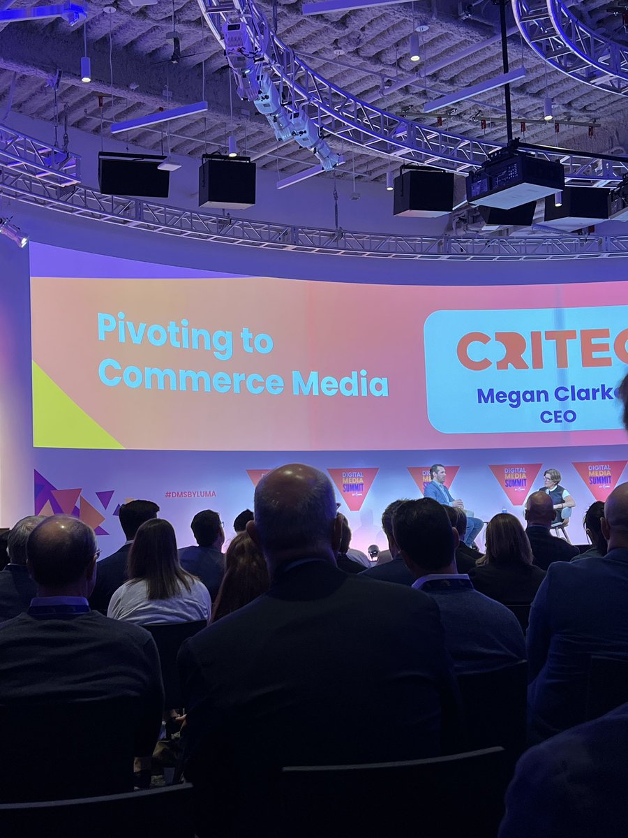 HeatherUdo's tweet photo. Megan Clarken from @criteo “it’s about commerce everywhere” Agreed! #commercemedia #shoppableAds #dmsbyluma @LUMA_partners https://t.co/uQayiBZj6t