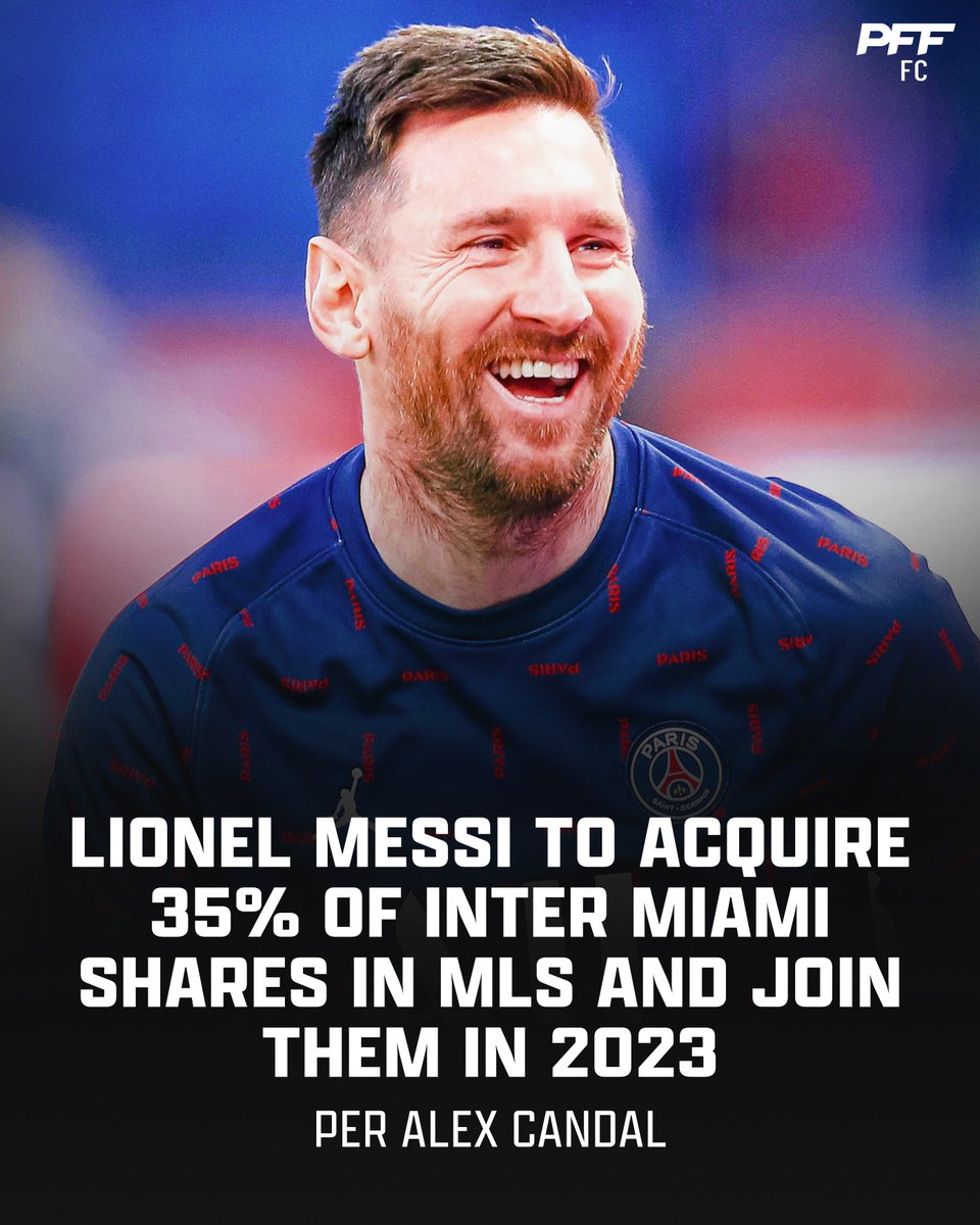 Gradient_Sports's tweet photo. Lionel Messi is set to acquire a 35% stake in Inter Miami and will join the team in 2023, according to @Alex_candal 🤯 https://t.co/LPOWttAGqC