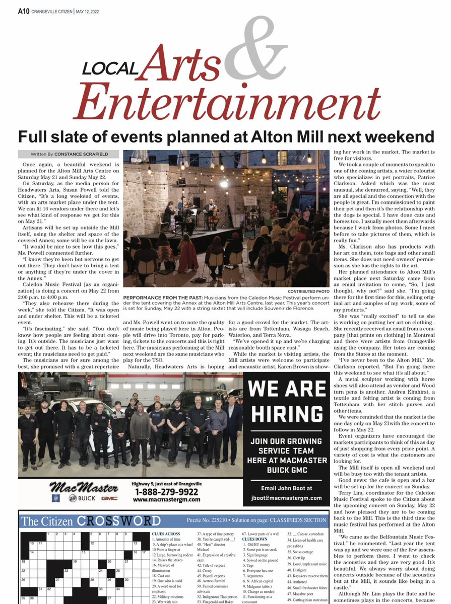 CaledonMusFest's tweet photo. Less than a week away, “”A Time of Dreaming” Sunday May 22nd 2PM, thank you for the shout-out, @OvilleCitizen For more info, check out @HeadwatersArts1 
https://t.co/fLEeNvepfW

#caledon #artsfest #concert #ontravel #altonmill #caledonmusicfestival #orangeville #classicalmusic https://t.co/iNHaqIAfzf