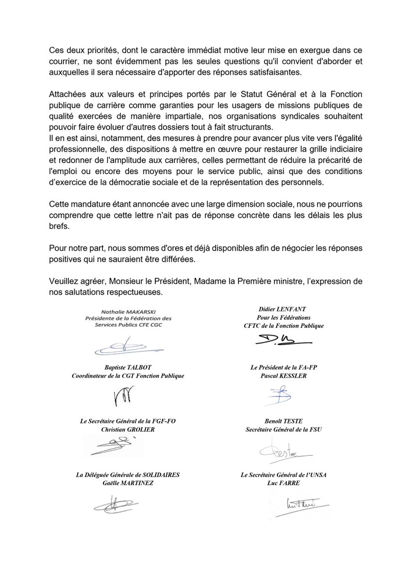 FederationAuto's tweet photo. La @FederationAuto et l'intersyndicale #FonctionPublique adressent un courrier à @EmmanuelMacron et @Elisabeth_Borne pour les alerter sur l'urgence de la situation des #fonctionnaires
https://t.co/Cr7hMXisZm https://t.co/l0UrDUX2Vr