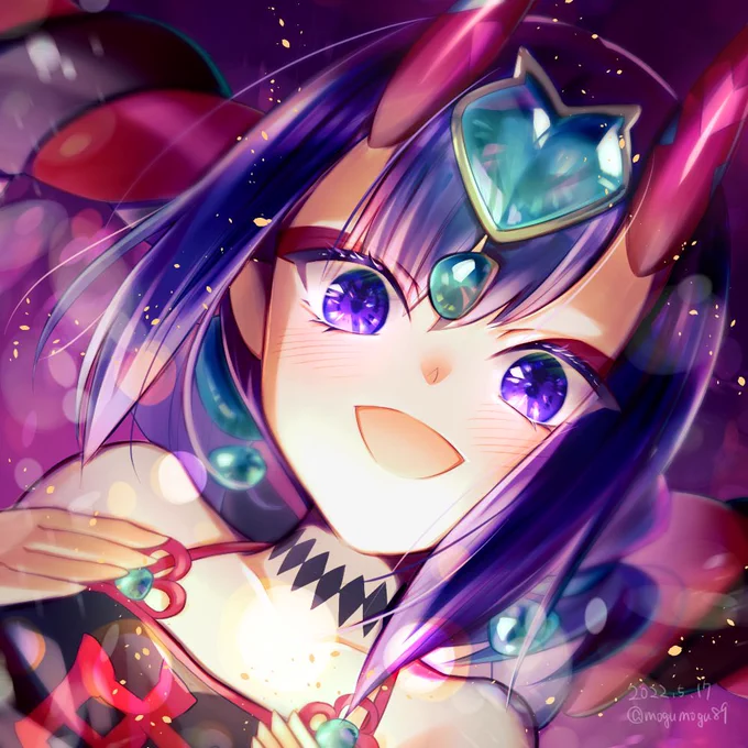 #毎日ぐーやんイラスト 94枚目 護法少女の酒呑ちゃん〜💜
額のハートがかわいいのだ〜! 