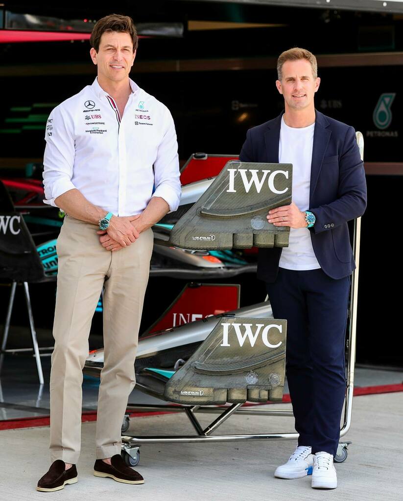 everysecondf1's tweet photo. TOTO AND CHRIS WEARING THE STUNNING MERCEDES F1 TEAM IWC WATCH AT THE MIAMI GRAND PRIX 🏝 

📸 @philduncanphoto @everysecondf1 

#mercedesf1 #miami #f1mia #iwc #iwcpilot #iwcracing #formula1 #beautifulwatches #luxurywatches #chrisgraingerherr #iwcwatch… https://t.co/Gk6oIA5AbD https://t.co/Vwrv5KtQNw