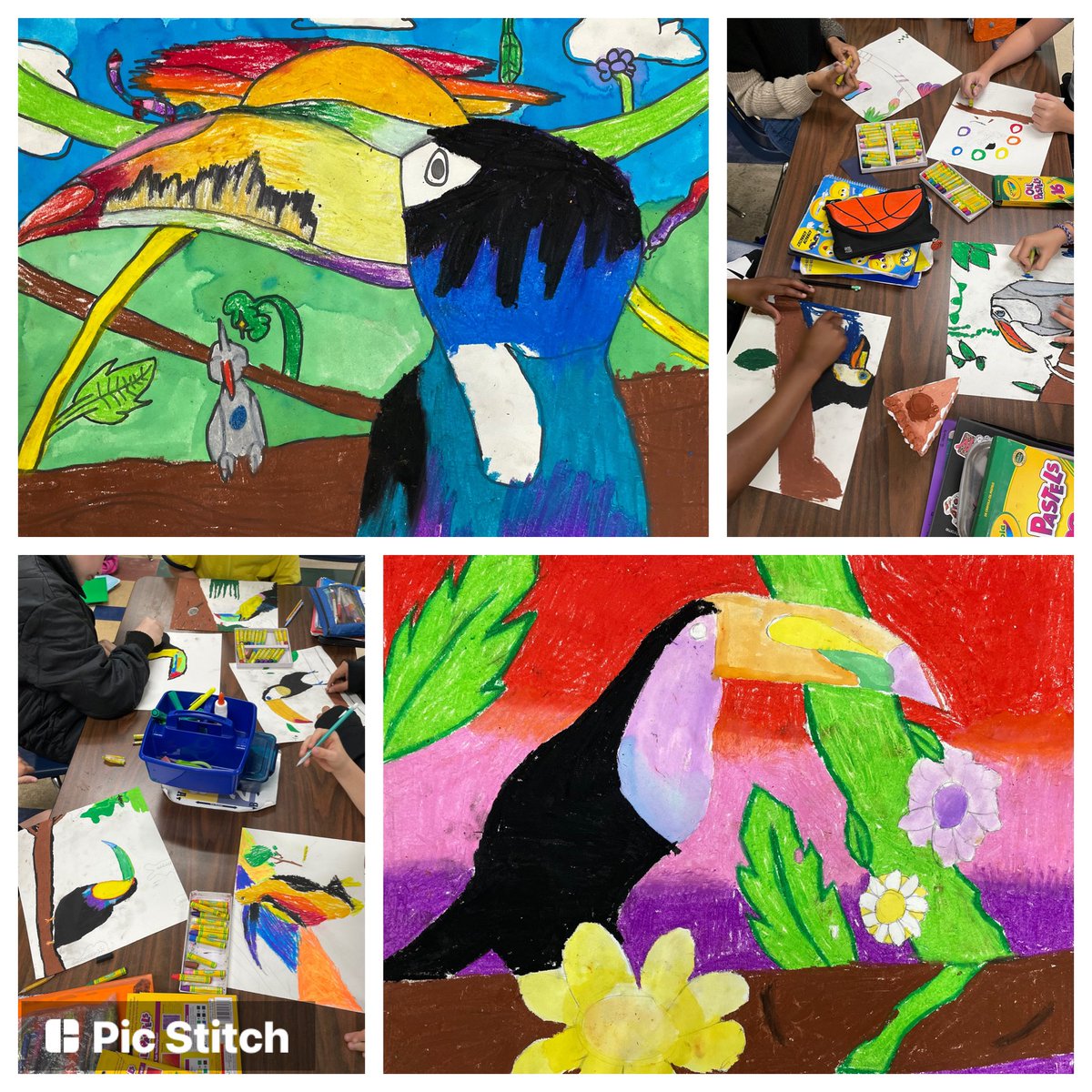 MarcumLA's tweet photo. Tuesday is for trees and tropical toucans! 🌺🌳 #artyon @mesteaching @meshornets @cmrilling https://t.co/CYUanw0fQl
