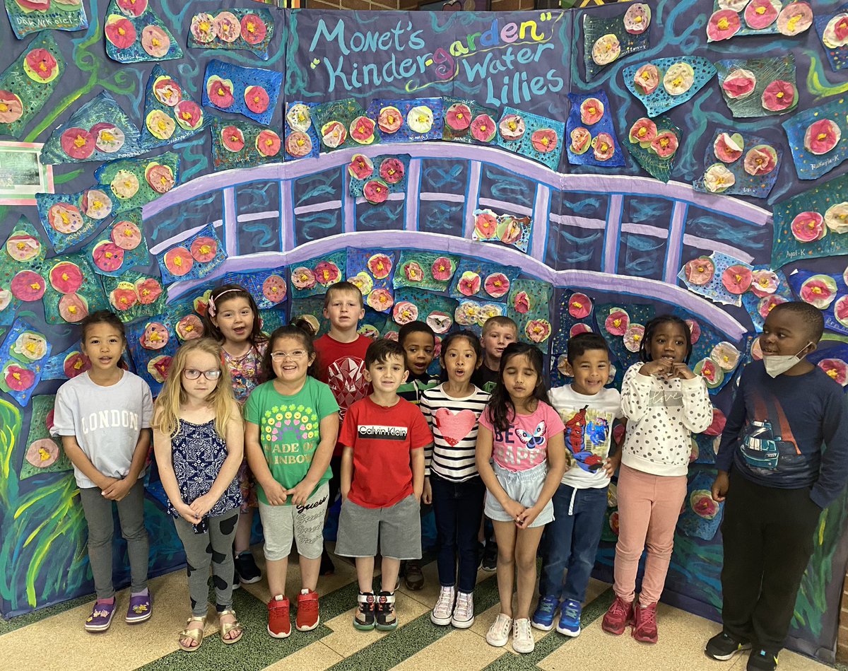 Enjoy the beautiful work of our kindergarten artists on display now in our school lobby: Monet’s “Kinder-Garden” Water Lilies photo booth!  <a href="/WillowRoadVS13/">Willow Road School</a> <a href="/VS13UFSD/">ValleyStream13UFSD</a>