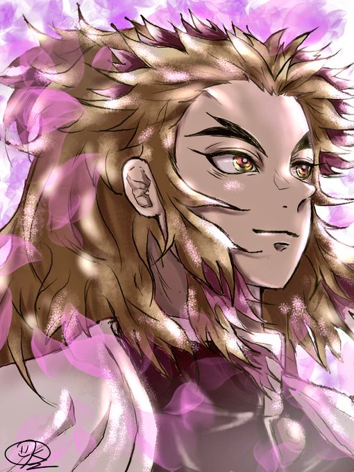 K🔥さんがTwitterに投稿した煉獄杏寿郎(鬼滅の刃)のイラスト。