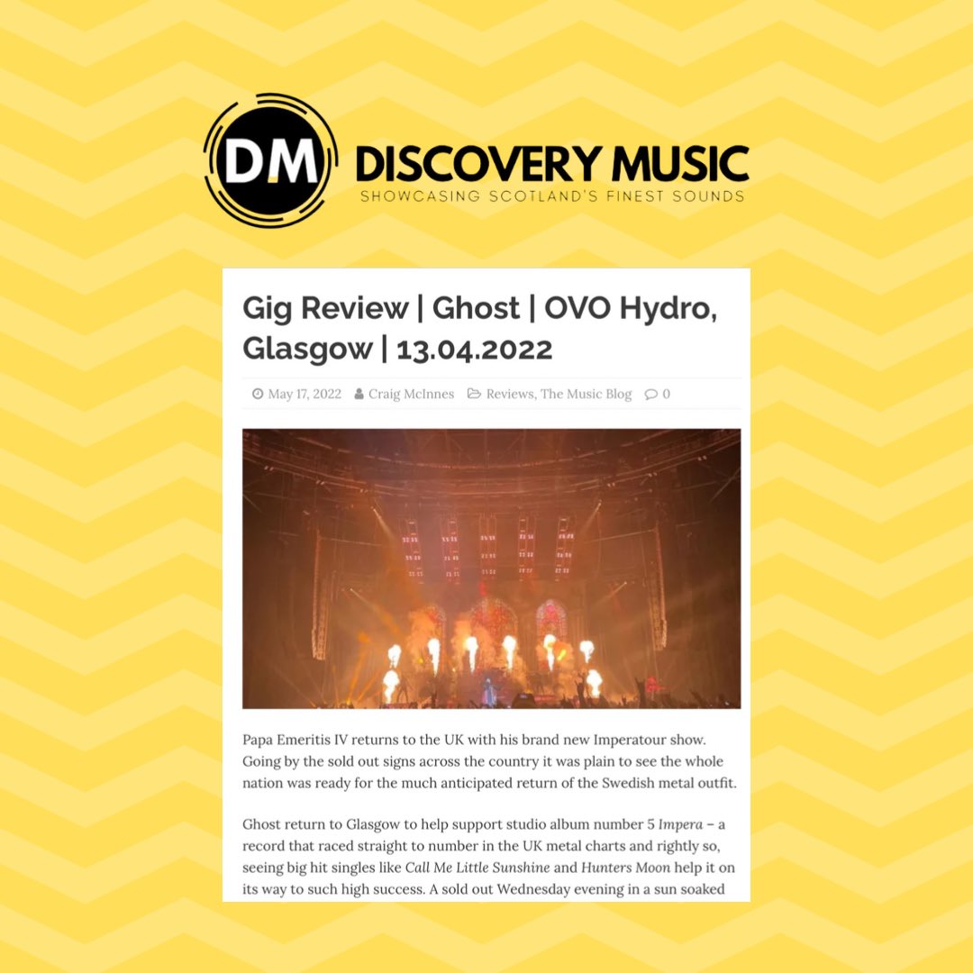 discoverymusic_'s tweet photo. We are reminiscing @thebandGHOST gig at the @OVOHydro a while back! 🎸

Check out what @Sycophant__ had to say about the gig🔥👇🏻

https://t.co/VKvqupXBf8 https://t.co/zq9GFEwL5J