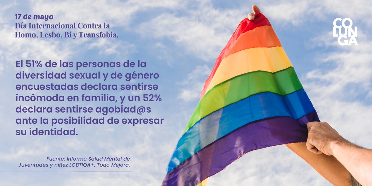 fundcolunga's tweet photo. #17M Reconocemos el trabajo de todas las organizaciones que trabajan por los derechos de la diversidad sexual y de género en el país. Saludamos a Todo Mejora, Iguales y Pride Connection, quienes son parte de #ColungaHUB. Junt@s hacia una sociedad inclusiva para NNA. https://t.co/iAk5YCw7Jz