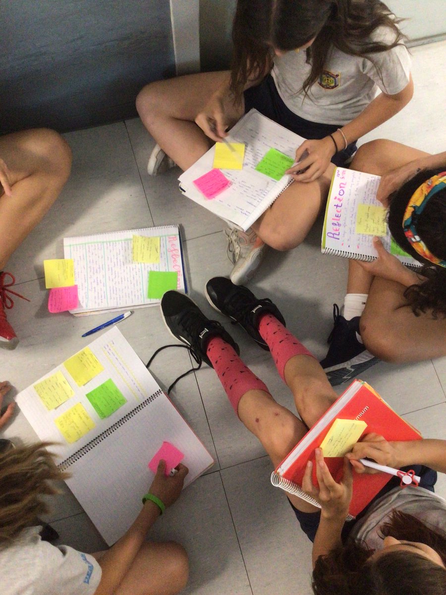 GloriaCampillo2's tweet photo. Year 6 students from @Colegio_Brains #Lombillo sharing their weekly reflections and giving each other feedback. Their favourite part of the week. #IBPYP https://t.co/dSknHK9K11