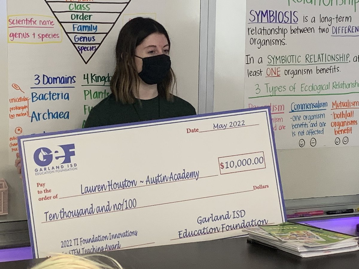 kamwebb's tweet photo. Stop #2 on our trek to award TI  Innovation in Teaching. @AA_Eagles congrats, Lauren Houston. #GISDeffect https://t.co/BO2ErQkuSw