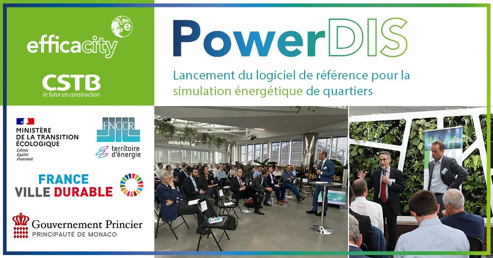 efficacity_lab's tweet photo. Retour sur la soirée de lancement du #logiciel de simulation énergétique des quartiers #BasCarbone unique en Europe co-développé par @Efficacity et le @cstb_fr : #PowerDIS
 https://t.co/72NrwMDeXy https://t.co/Sgo86W467t