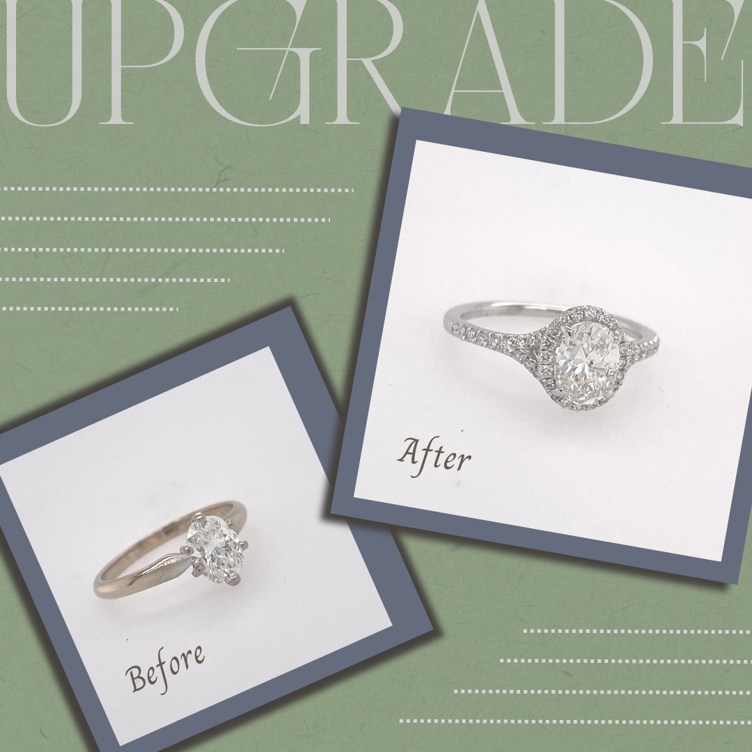 Thinking about a modern ring upgrade? 💍 We can help! With hundreds of style options available, stop in either location to let us help you get started!