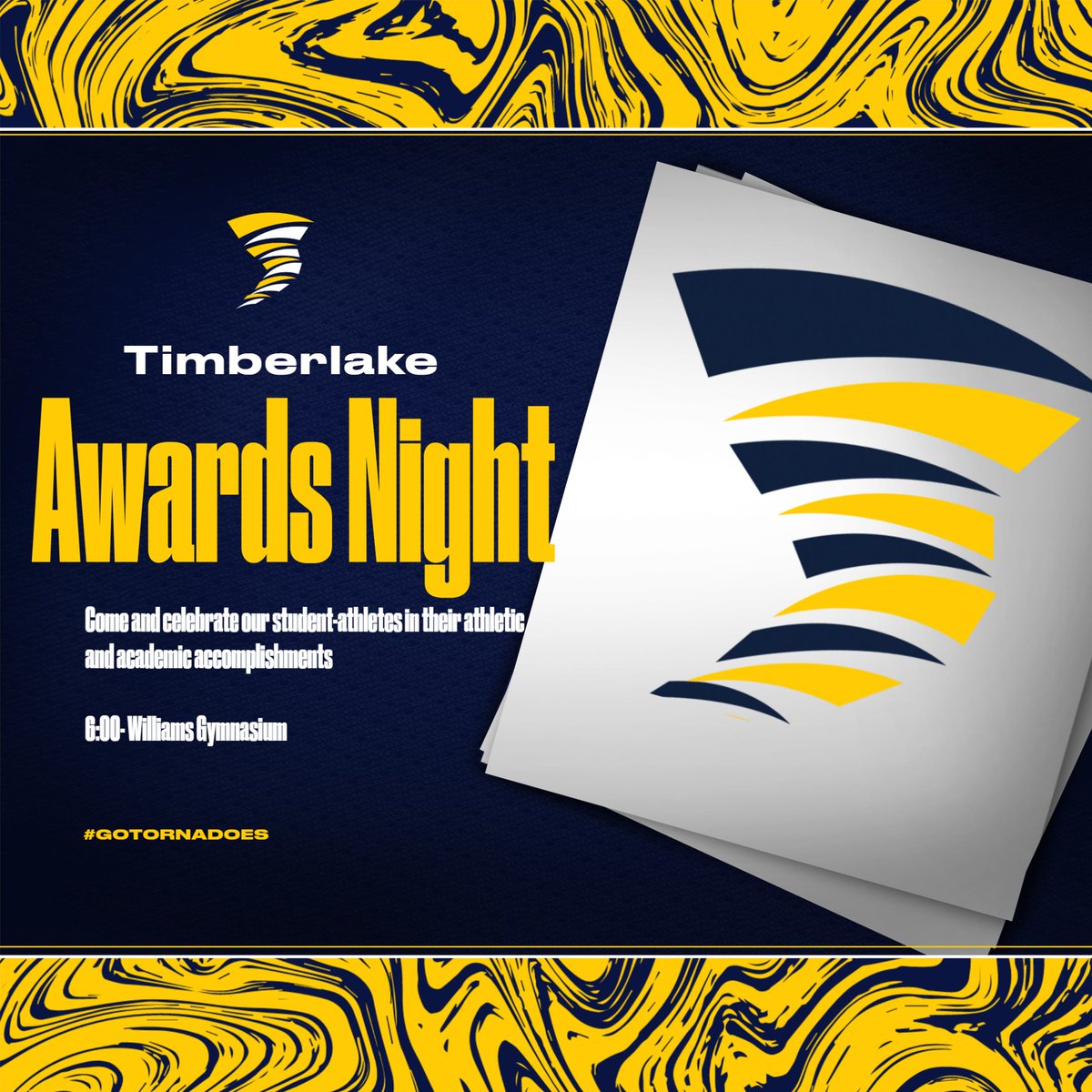 Come tonight to celebrate and see our student-athletes recognized for their athletic and academic achievements this year!  The ceremony is in Williams Gymnasium starting at 6:00.  Hope to see you there!!  #gotornadoes