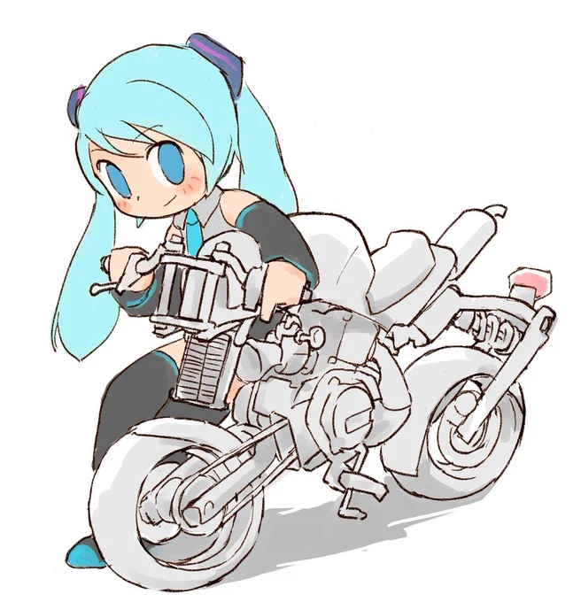およそまともに走れそうも無いバイクを描くのは楽しいですね😊💕 