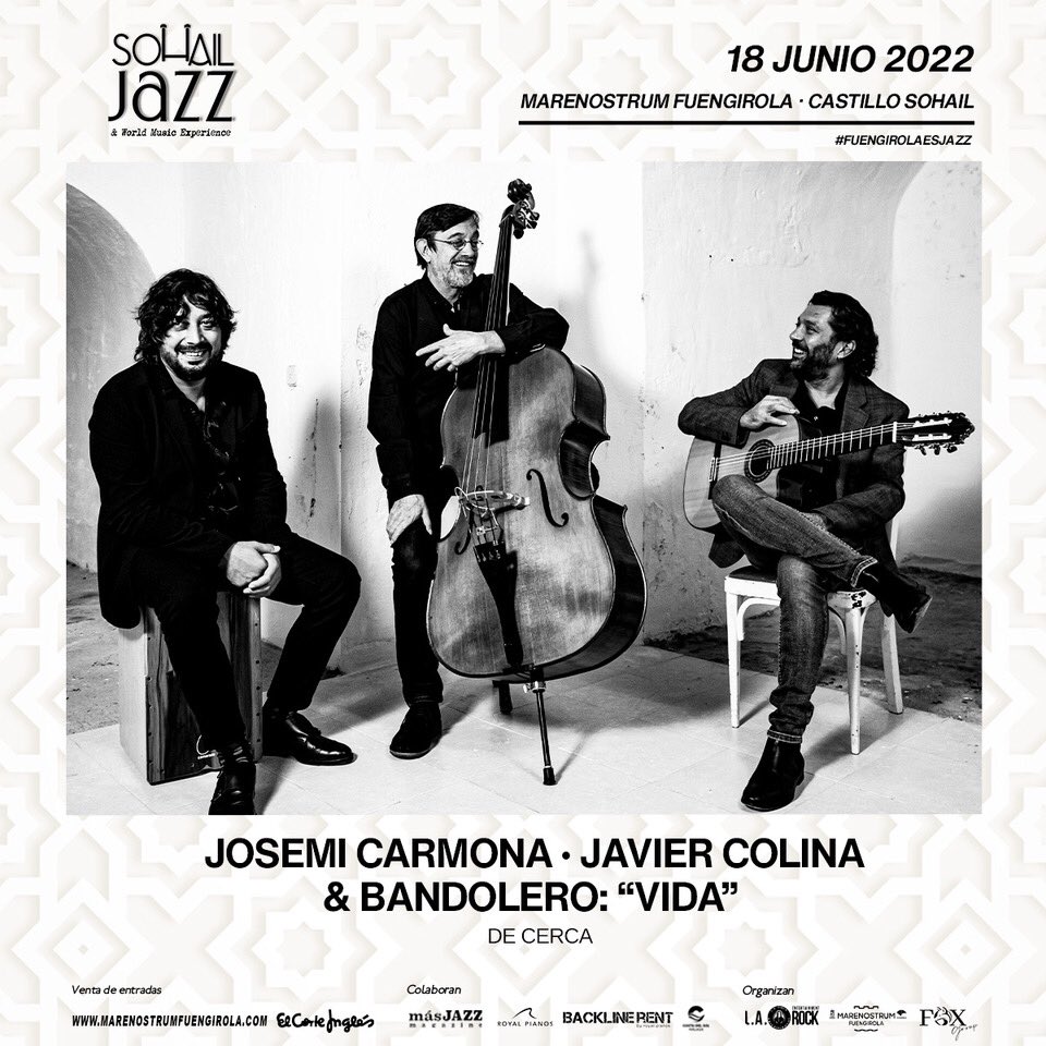 TalentoOnFire's tweet photo. 🔥 Josemi Carmona, Javier Colina &amp; Bandolero (De Cerca) tienen una cita en el @SohailJazzfest, en Fuengirola. 

❤️‍🔥 Os esperamos el 18 de junio para disfrutar del mejor flamenco-jazz del momento. 

🎟 Entradas a la venta en la web de @SohailJazzfest.

 #decerca #fuengirolaesjazz https://t.co/C22fRFgjwX