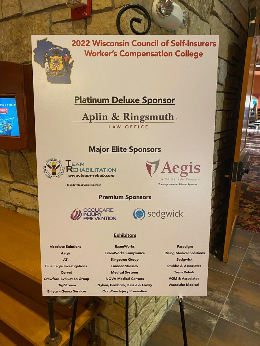 OccuCare's tweet photo. OccuCare Injury Prevention is proud to sponsor and exhibit the 2022 Wisconsin Council of Self-Insurers Worker's Comp College! #injuryprevention  #WorkersComp https://t.co/WMjbbO3K52