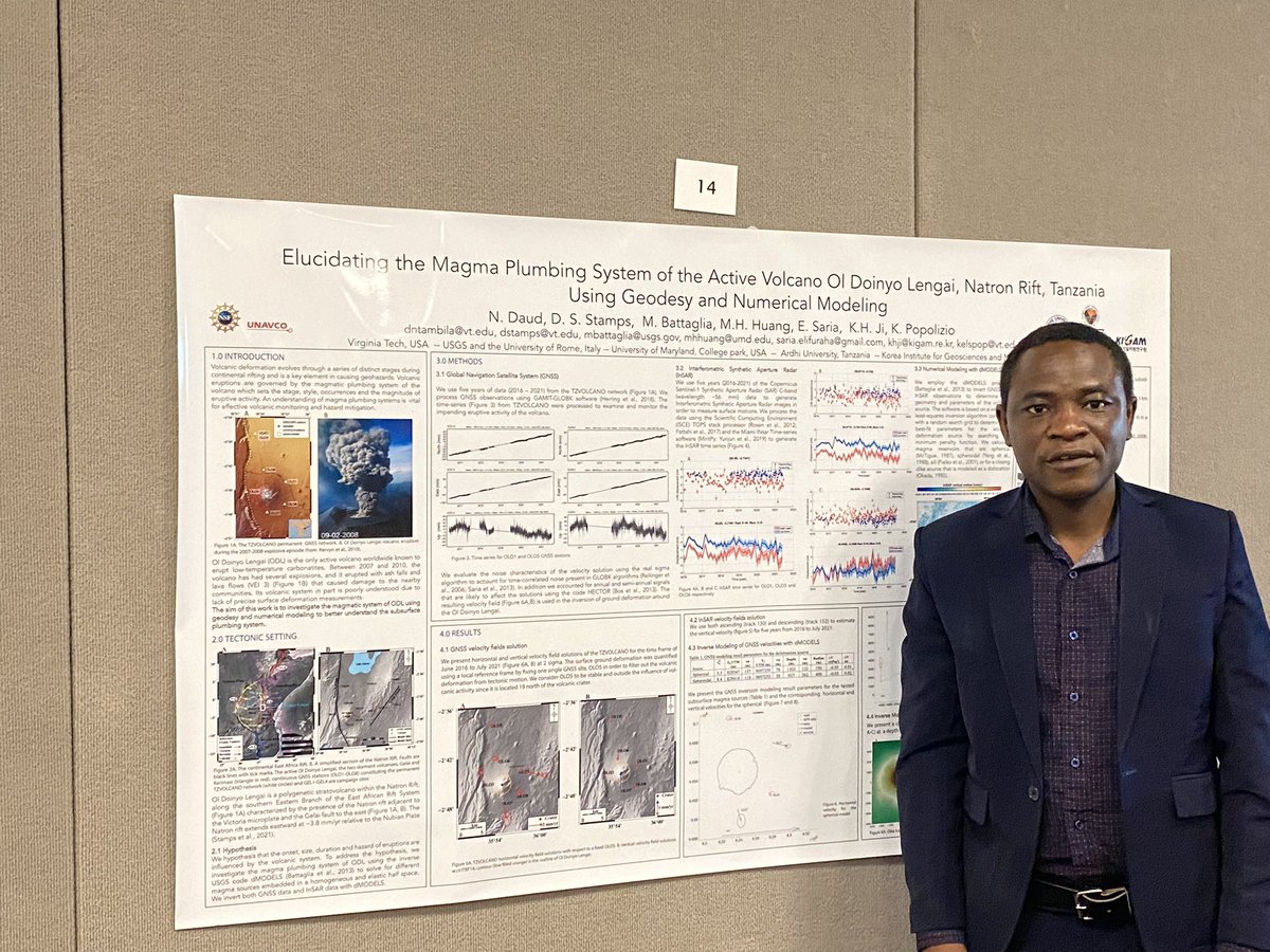 dsarahstamps's tweet image. #CSDMS workshop is about to kickoff! Here’s PhD student Daud Masungulwa with his poster. @vtgeosciences