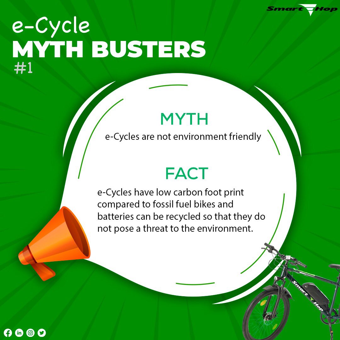 smartehop's tweet photo. Busting those Myths. Believe in facts!
#ecycle #myth #mythbusters #facts #ebike #electric #cycle #greenenergy #savetheworld #smartehop https://t.co/EMna3ibasA
