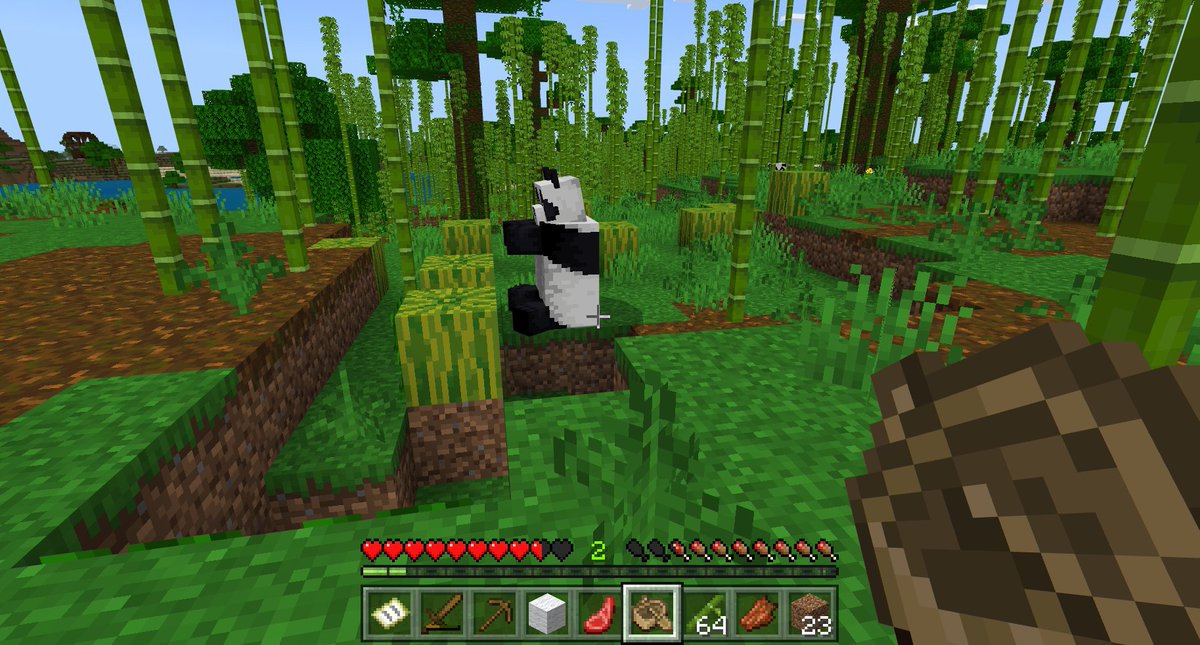 spookyicecat's tweet image. I made a cute panda friend!!🥺🐼 I didn't know they sat up like this in Minecraft tho - it was a very cute surprise😊✨ #minecraft #minecraftpanda