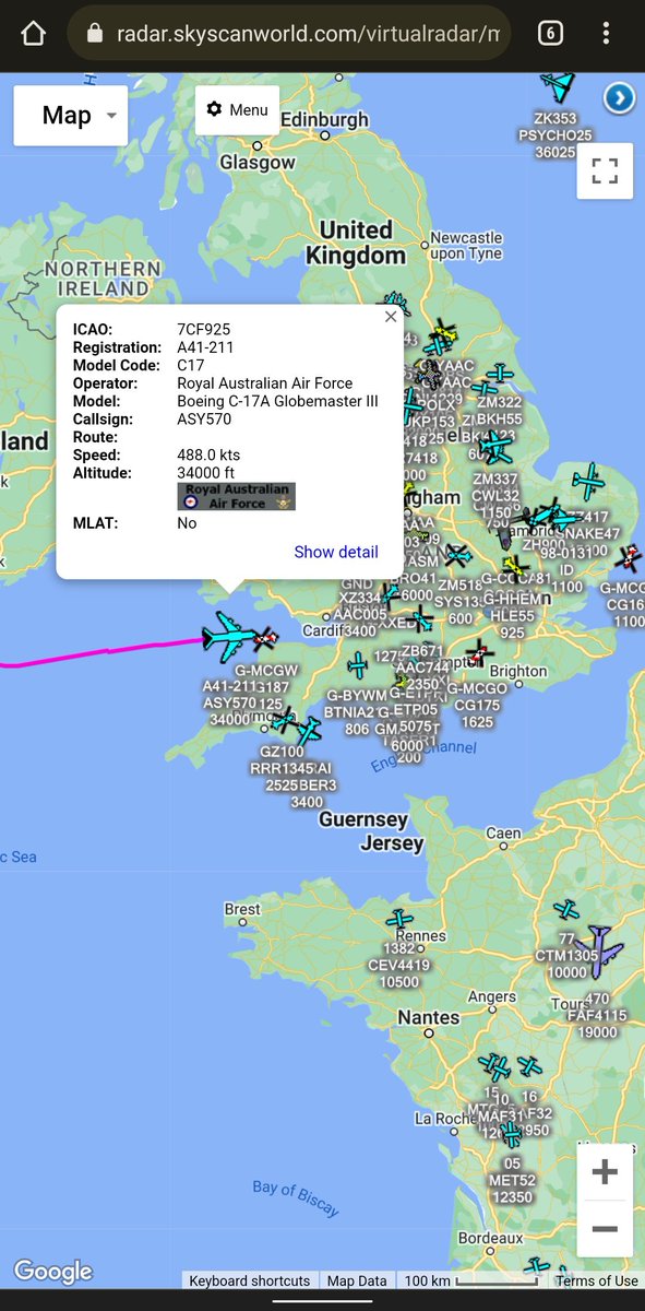scan_sky's tweet photo. Heads Up RAF Lakenheath π¬π§ πΊπΈ Spotters π
#RAAF π¦πΊ - Boeing C-17 Globemaster III - A41-211 - #ASY570
Inbound To RAF Lakenheath π¬π§ πΊπΈ FROM Dover AFB πΊπΈ https://t.co/ibsnVftORh