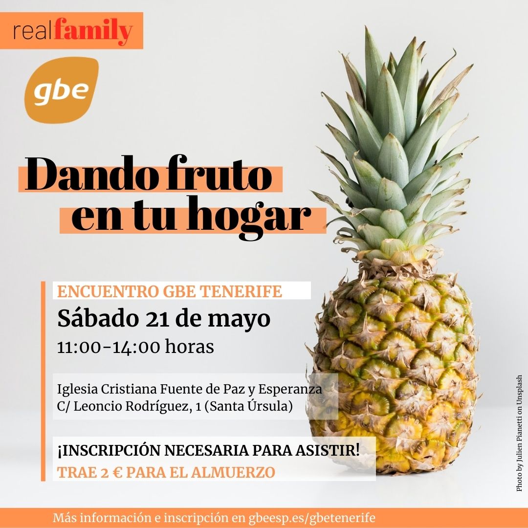 gbeesp's tweet image. El próximo encuentro de GBE en Tenerife no solo viene con almuerzo, amigos y juegos ... trae un reto, el de ser discípulos de Jesús en casa, con nuestra familia, antes que en ningún otro lugar. ¡Atrévete a dar fruto en tu hogar! Inscríbete en gbeesp.es/gbetenerife
