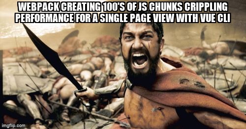 overflow_meme's tweet image. webpack creating 100&apos;s of js chunks crippling performance for a single page view with vue cli stackoverflow.com/questions/7220… #vuejs #vuecli #webpack