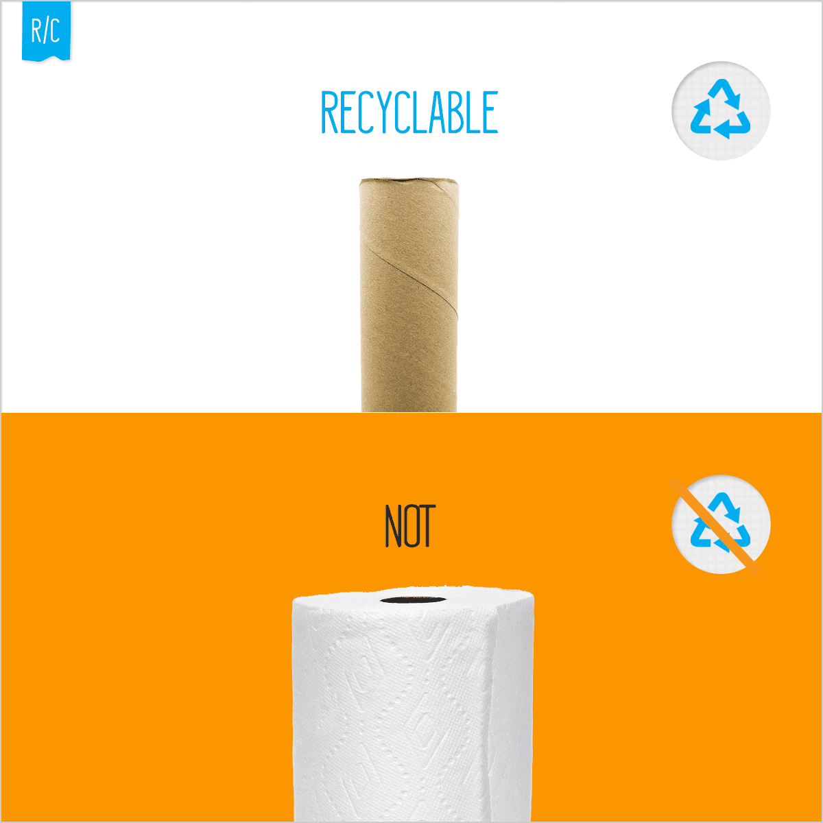 #TuesdayTip: 
♻️ Cardboard is recyclable.  
🚫 Paper towels, tissues and napkins are not, as the fibers are just too short.