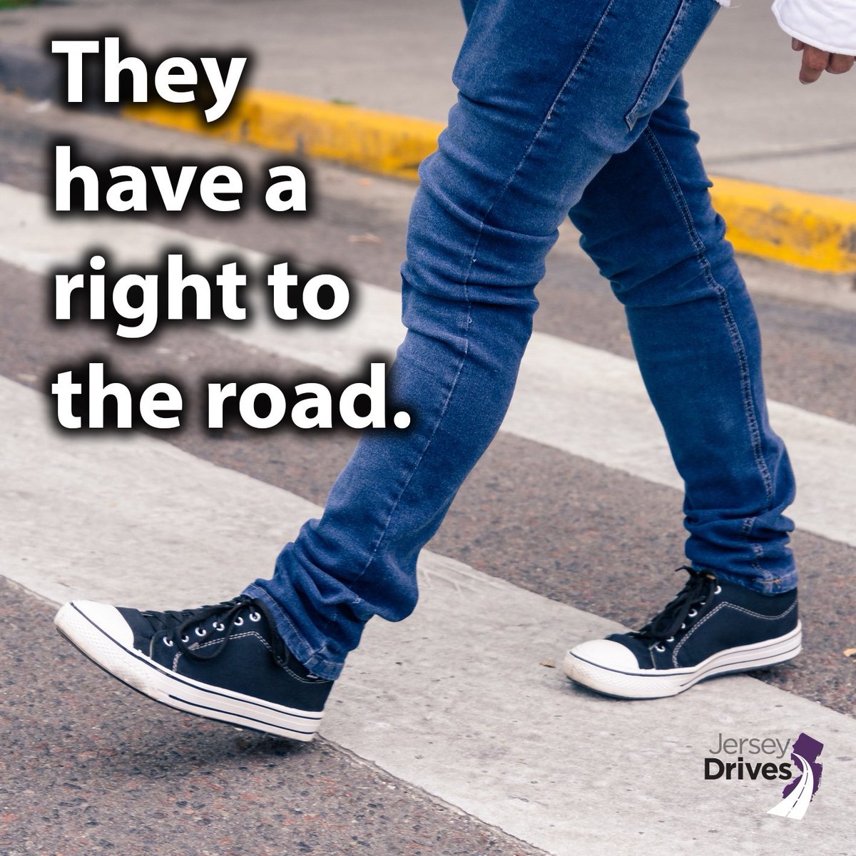 Whether they're on feet or wheels, they have a right to use the roadway safely, too. Slow down, move over. #righttotheroad #sharetheroad #safepass4NJ #safepassing #safepassagenj #jerseydrives