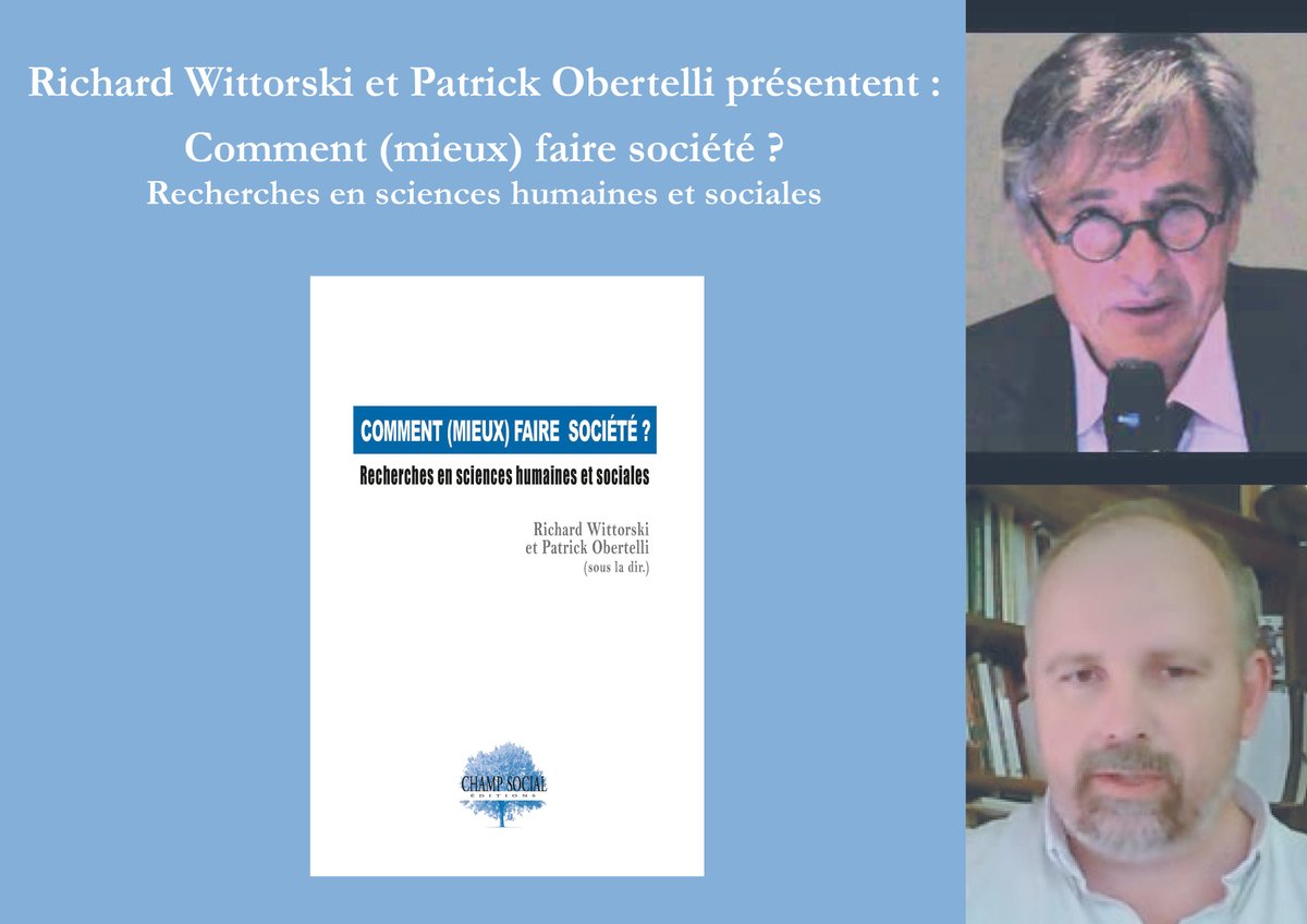 Dans cette courte vidéo, Richard Wittorski et Patrick Obertelli présentent l'objectif, la méthodologie, les axes et les chercheurs qui sont derrière la publication de "Comment (mieux) faire société ? recherches en sciences humaines et sociales": 
youtube.com/watch?v=uM8B9j…

#Societe