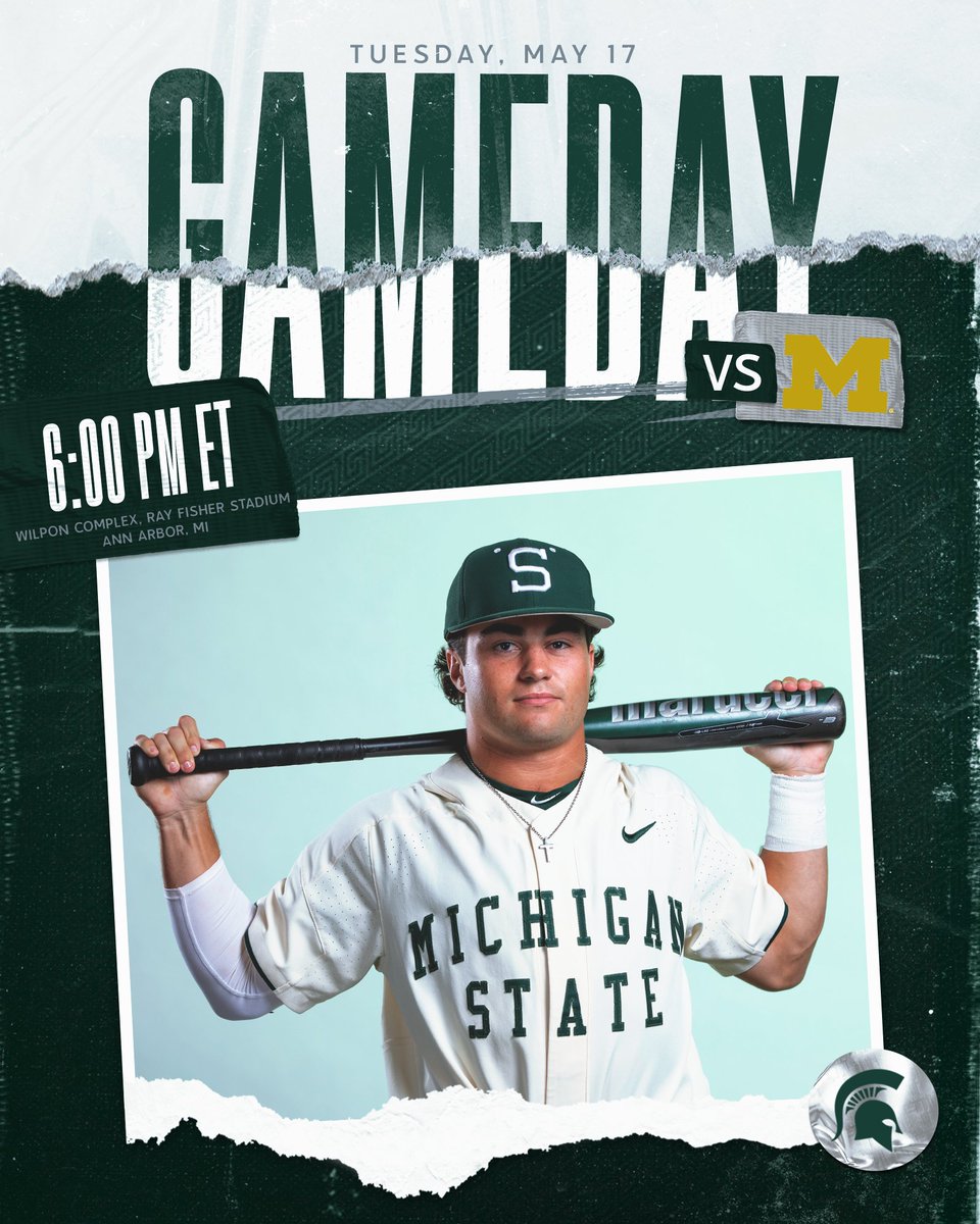 MSUBaseball's tweet photo. It's a TUESDAY SPARTAN GAMEDAY!!

Trent Farquhar is 1 of 18 Spartans from the Mitten State, leading MSU into a non-conference battle at in-state rival Michigan tonight at 6 pm in Ann Arbor!!

#GoGreen | #REACH | @trentjf7 https://t.co/RFbPazSmI5