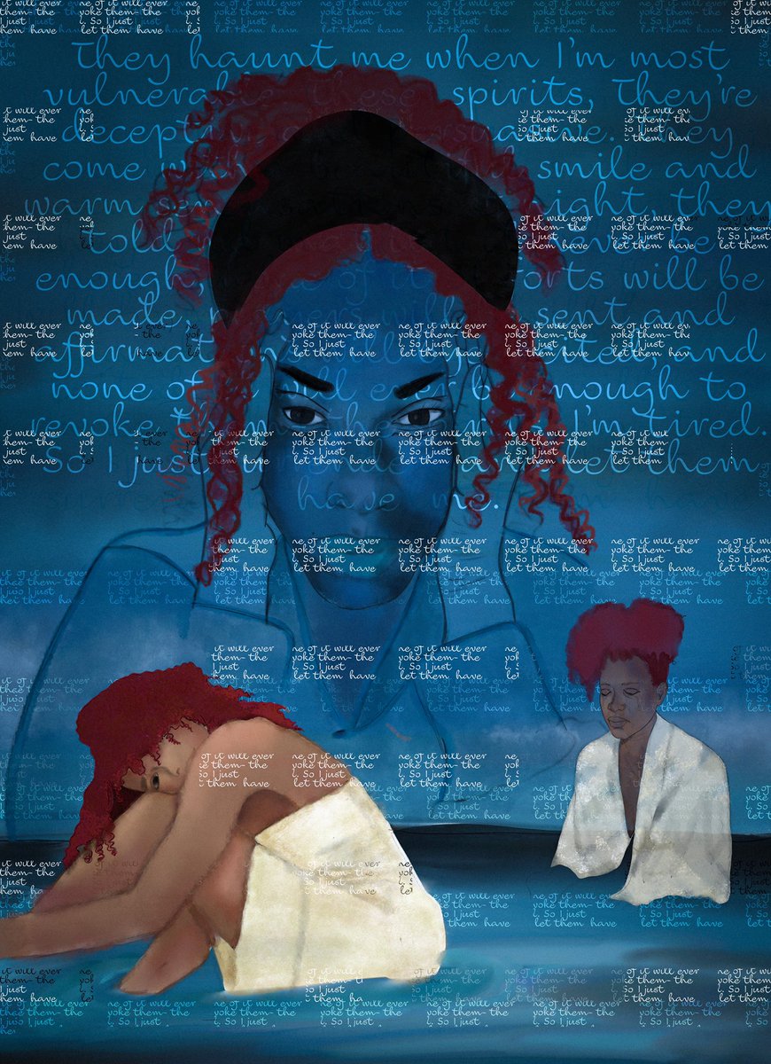 Hello my loves 💙 I’m back with another drop to my collection “Thinking Outloud- from my journals to the canvas”

“Ghosts of my past self” is minting Saturday May 21st 

Sharing more about this story throughout the week ✨
#NFTdrop