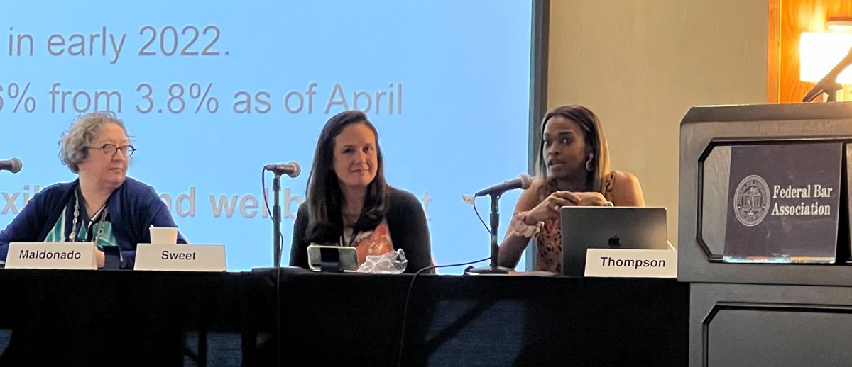 PoarchLaw's tweet photo. Poarch Thompson Law attorneys Rachel Thompson, Mindi Sink, Mary Sirmans and Betty Stevens attended the Federal Bar Association Immigration Law Section Conference in Detroit, Michigan over the weekend. https://t.co/fspleF3c3b