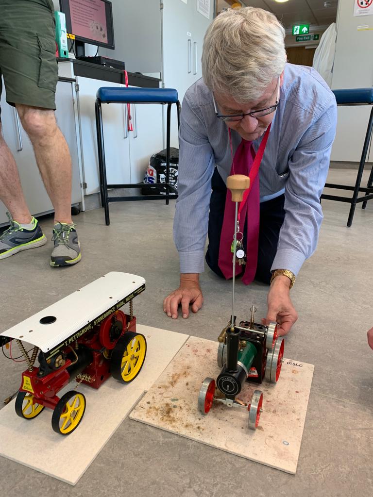 This may look like our Director Steve Jones playing with a steam engine, but this all part of the fun of our pressure vessels testing course.