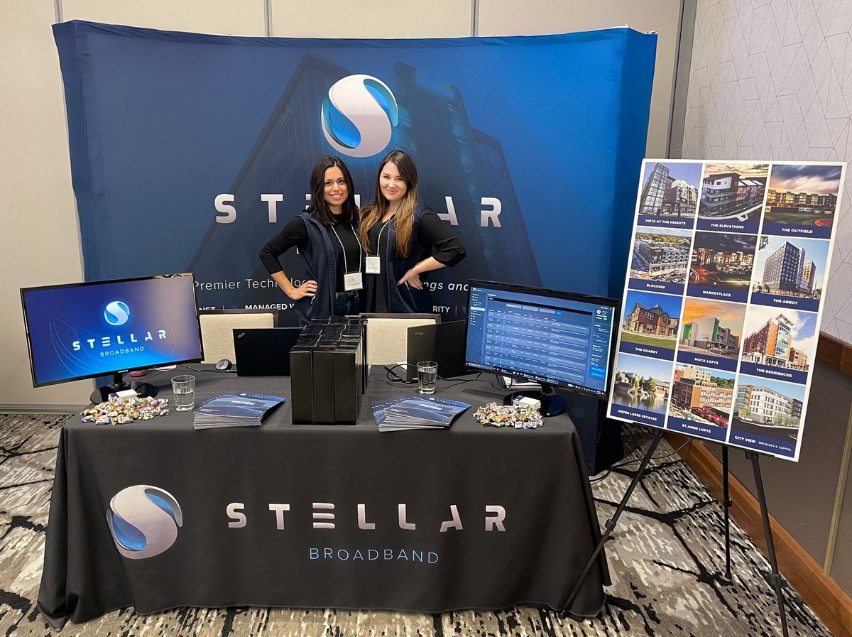 GetStellarNow's tweet photo. Erika and Lily are ready to meet all of the attendees at the @PMAMM tradeshow in Lansing. We can't wait to meet all of you! 💫

#stellarbroadband #proptech #restech #turnkeyprovider https://t.co/QkvDckT6c6