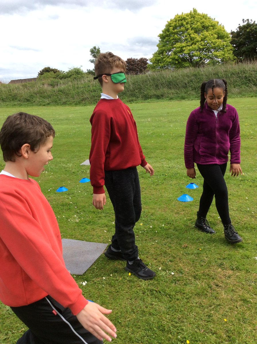 OldParkPrimary's tweet photo. Year 6 have been guiding each other through a 'blindfold assault-course'. We have been trying really hard to develop our communication and teamwork skills. @TelfordWrekin @HealthyTF @NatureFSchools #SurvivalWeek https://t.co/vF4iCNN24V