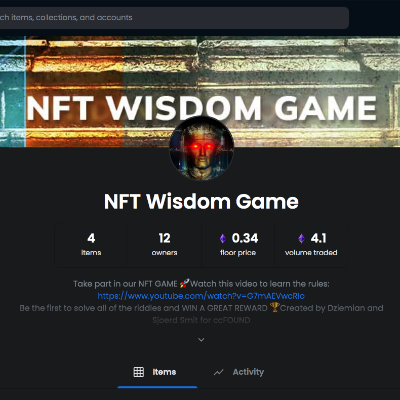 NFTWisdomGame's tweet photo. By now no one solved our #NFTWisdomGame 😮!
There's no single owner that had all 4 riddles 🔥 

That's why soon we'll release some NFT hints to find the winner - 6000 USD in the game ✨

Game is on till the end of JUNE 🚀 https://t.co/dxSGOUZ5DT